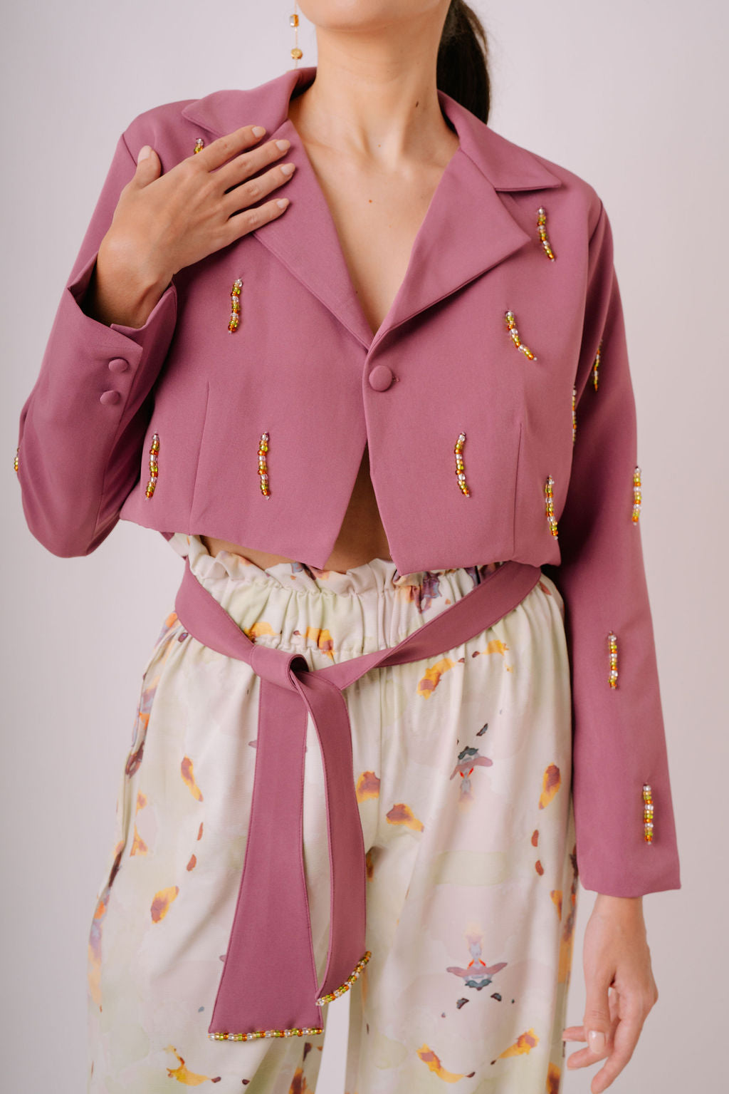 Lara Beaded Oversized Blazer