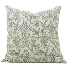 Unique Block Print Linen Blend Pillow Cover- Kamal Dutta