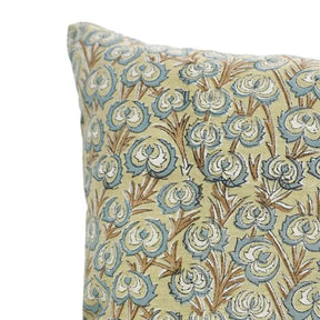 Home Decorative Hand Block Print Viscose Linen Pillow Cover- Heartvine