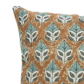 Indian Block Print Thick Linen Pillow Cover - Mayur