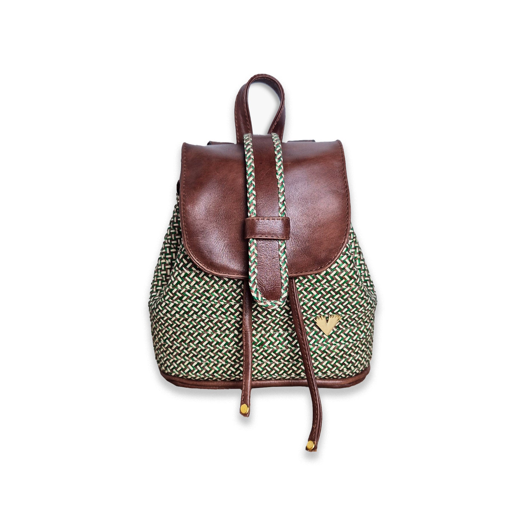Brown Leather Iris Mini-backpack