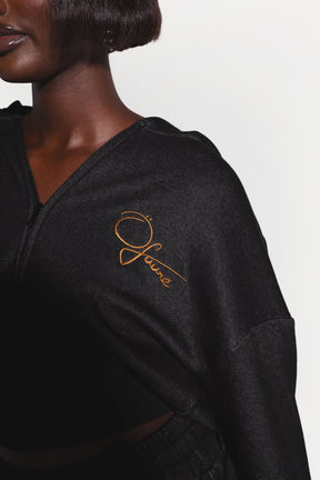 OFUURE Plush fleece Hoodie SET in CHARCOAL