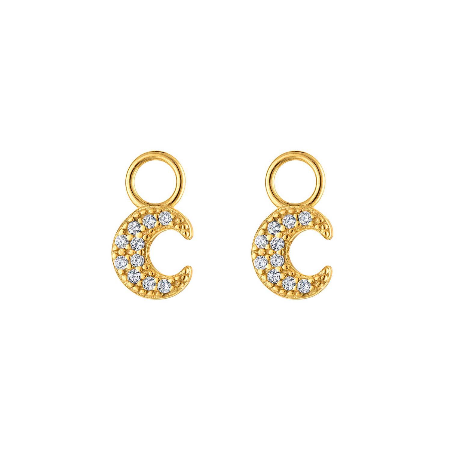 Moon Flatback Stud Earring in Gold or Silver