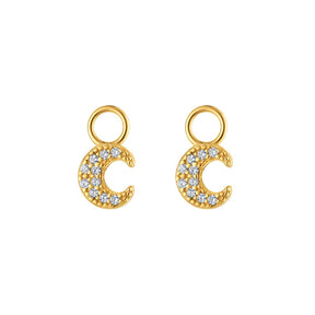 Moon Flatback Stud Earring in Gold or Silver