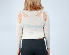 Ruched Grommet  Long Sleeve Top