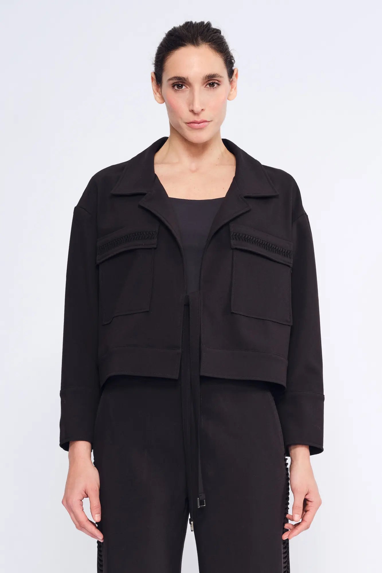 Parker Tie-Front Jacket | Black