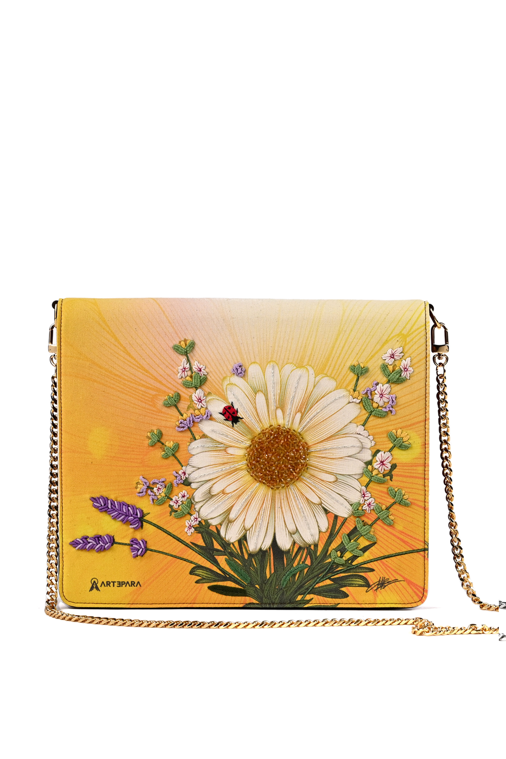 Artepara Spring Signature Hand-Embroidered Leather Clutch