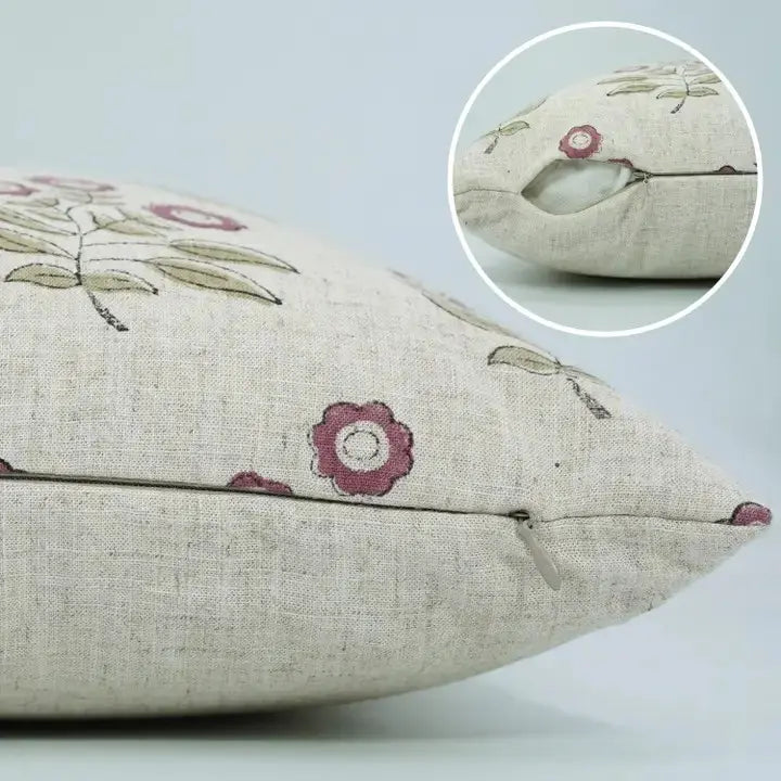 Bohemian Decorative Hand Block Viscose Linen Cushion Cover - Neha