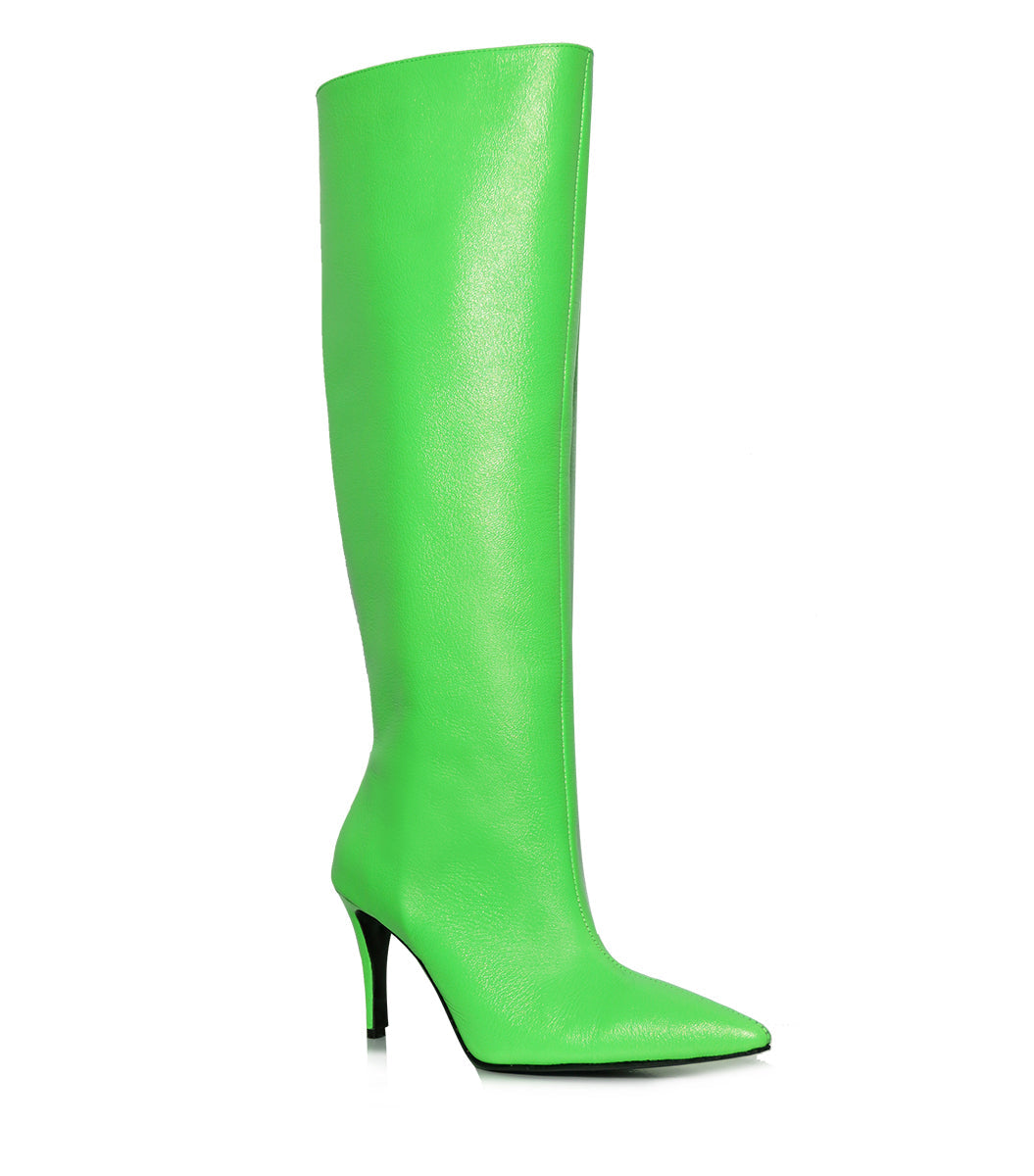 Vibrant Green High Heel Boots Shane