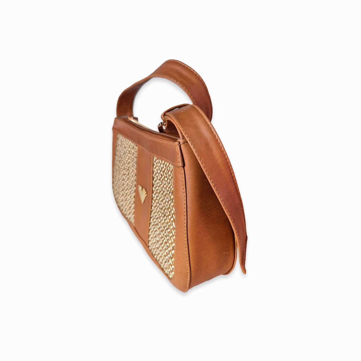 Brown Leather Imperial Handbag – Classic Shoulder Bag with Pocket, Handmade Timeless Purse