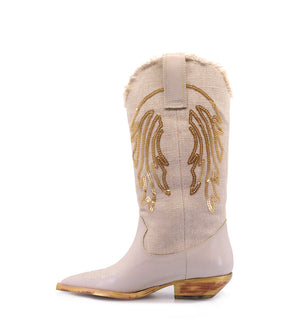 Texan Chic Natural Boots with Sequins Dutty