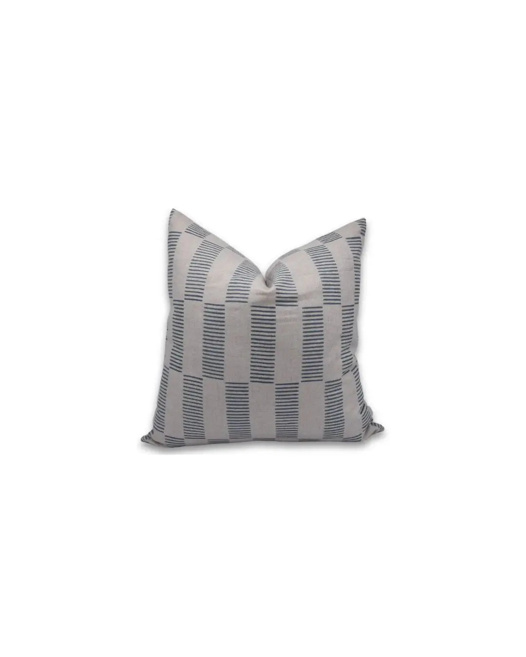 Natural Hand Made Block-carved Design Printed Pure Linen Pillow Cover - Zig Zag