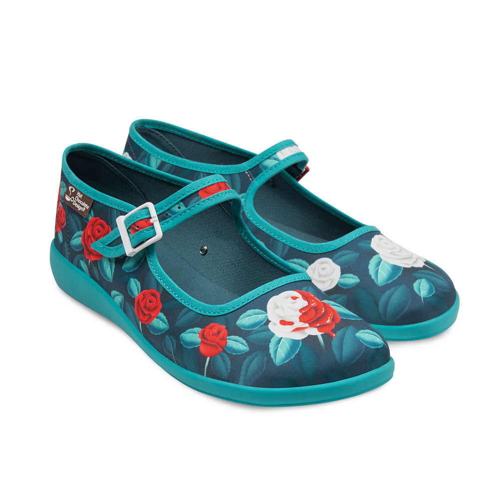 Chocolaticas® Paint The Roses Red  Women's Mary Jane Flat