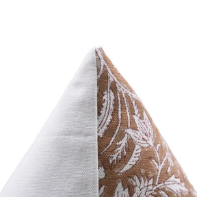 Natural Handmade Block Printed Thick Cotton White Cushion Cover-Kundanvan