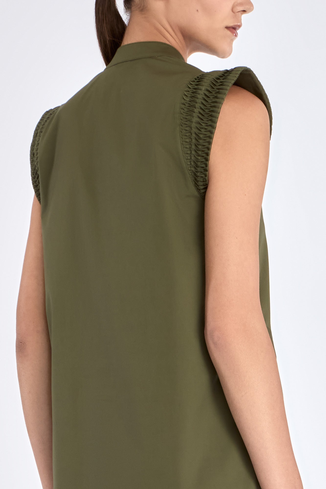 Maki Nehru Collar Dress | Olive