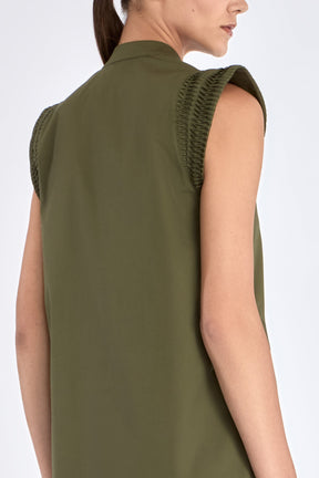 Maki Nehru Collar Dress | Olive