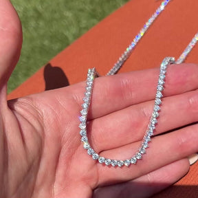 The Kate 3 Prong 3mm Tennis Necklace