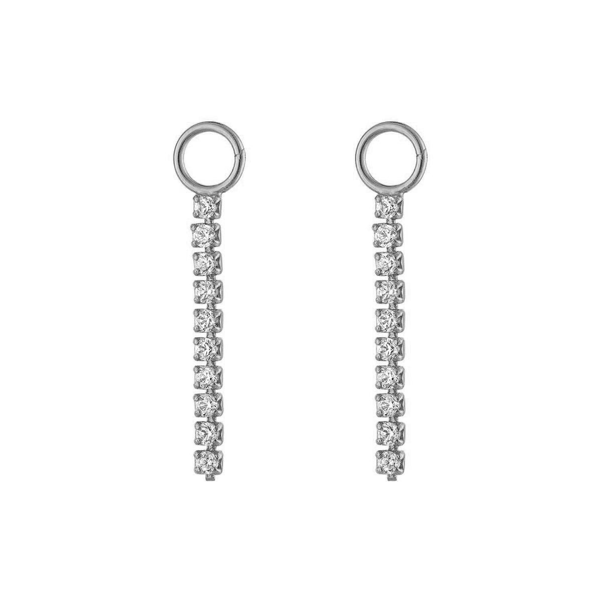 Multi Pavé Silver Earring Charm