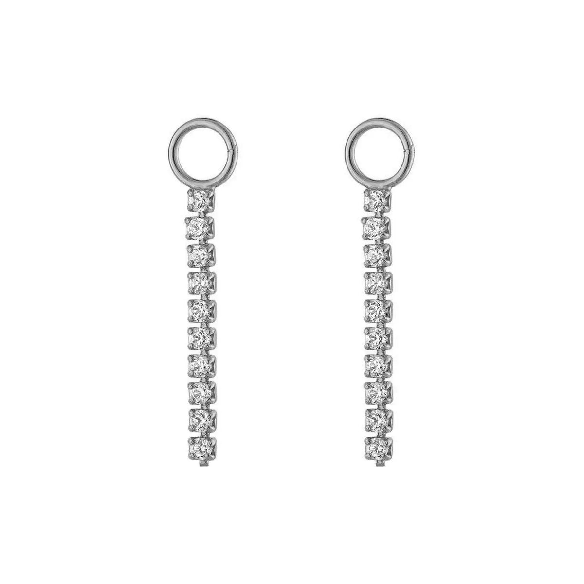 Multi Pavé Silver Earring Charm