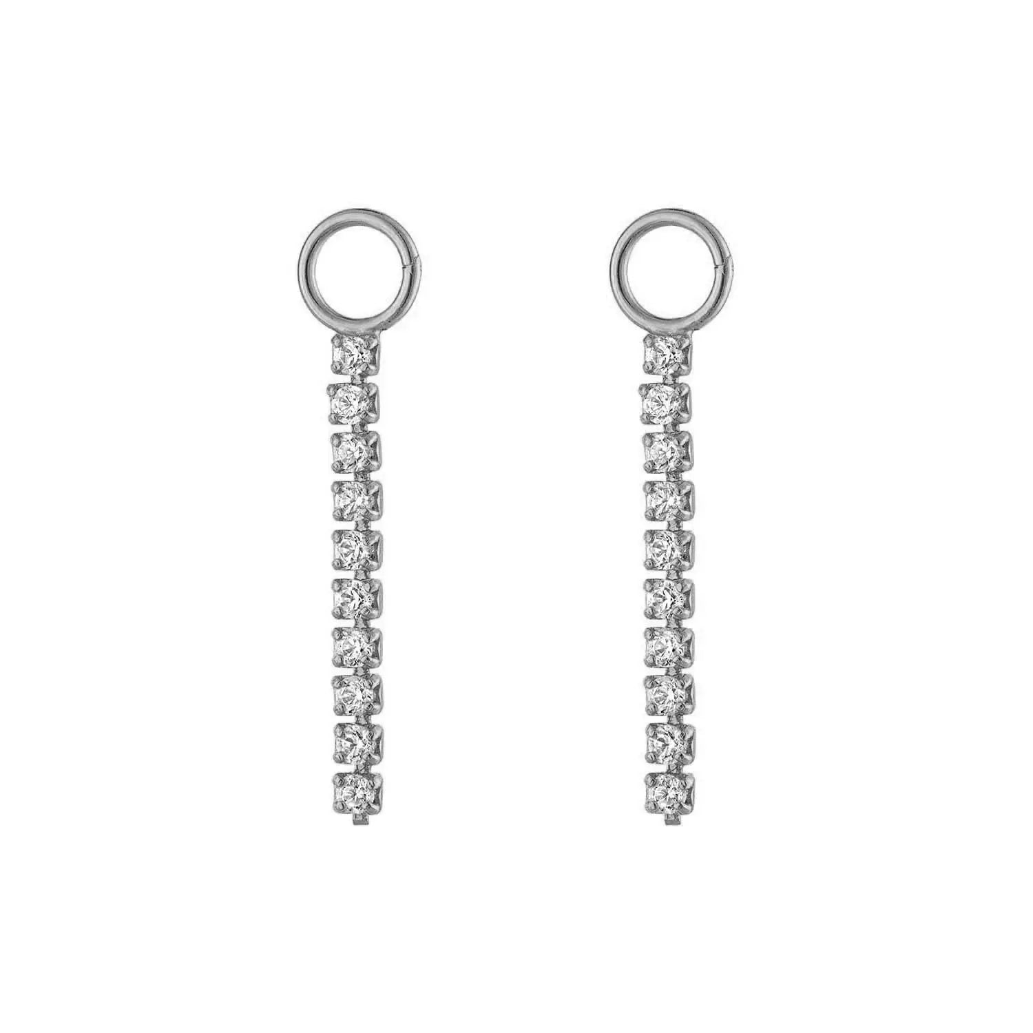 Multi Pavé Silver Earring Charm