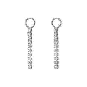 Multi Pavé Silver Earring Charm