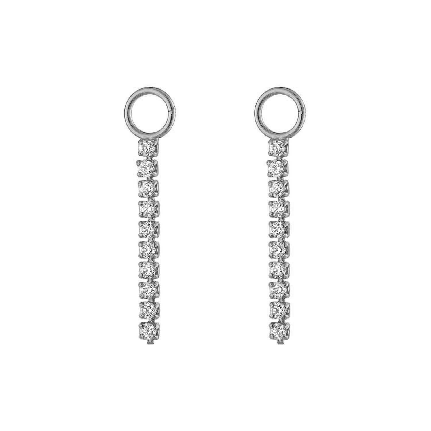 Multi Pavé Silver Earring Charm
