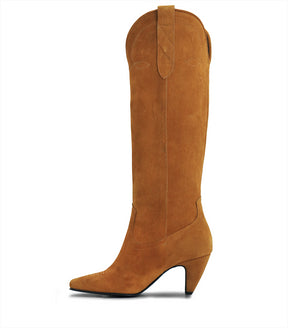 Suede Texan Tall Boots Rivet
