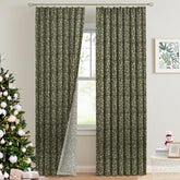 Classic Block Print Thick Linen Pleated Curtain - Pishta