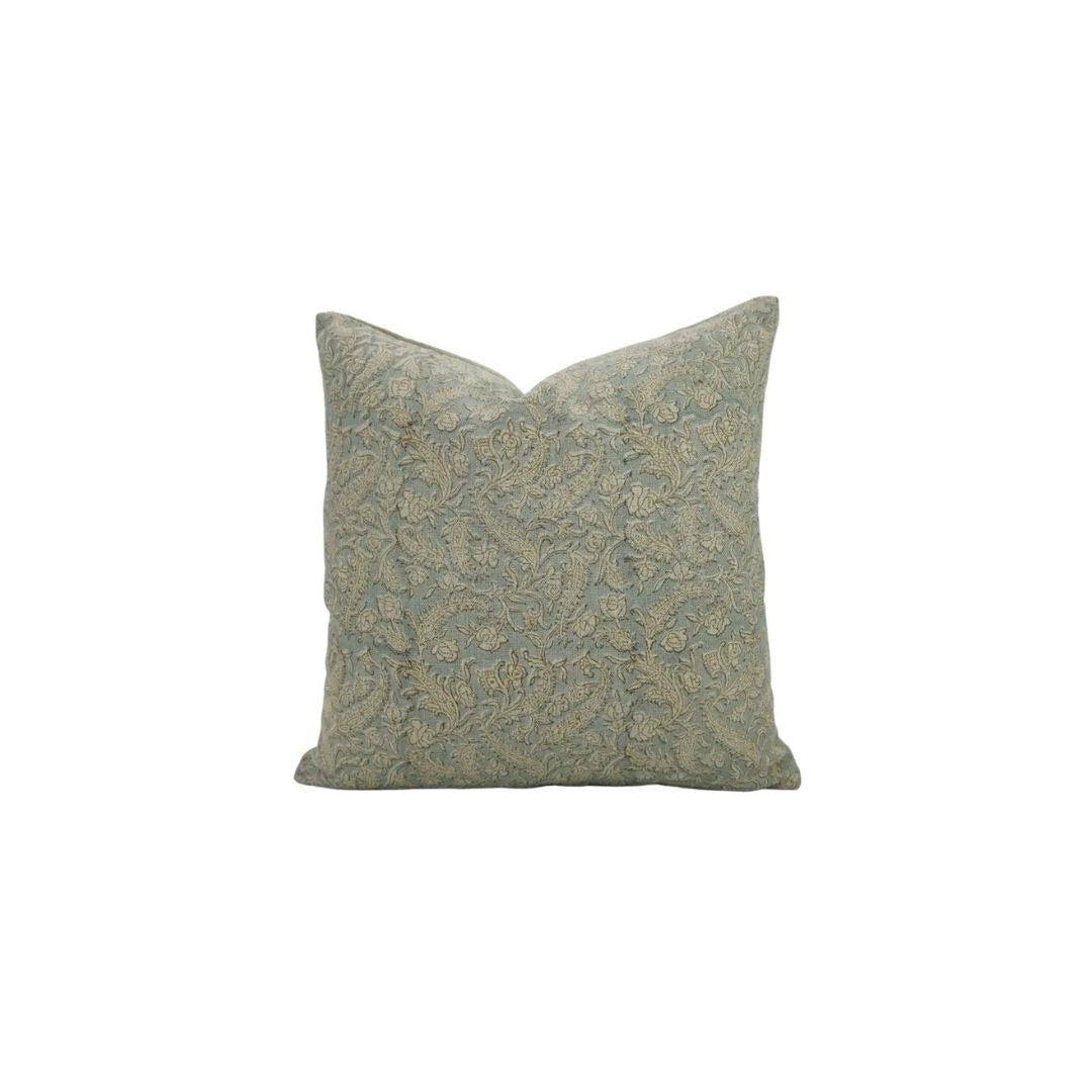 Bold Block Print Thick Linen Cushion Cover -Black Forest