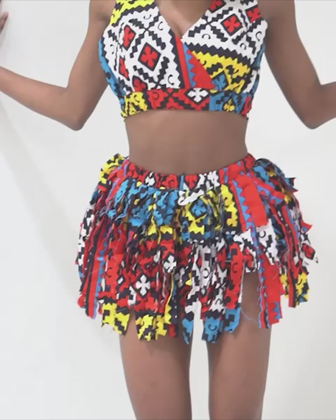 Dancing Skirt With Frills & Crop Top - Customizable (Fabric Pick Only)