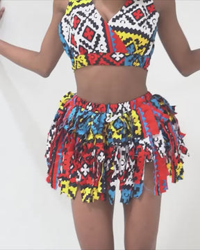 Dancing Skirt With Frills & Crop Top - Customizable (Fabric Pick Only)