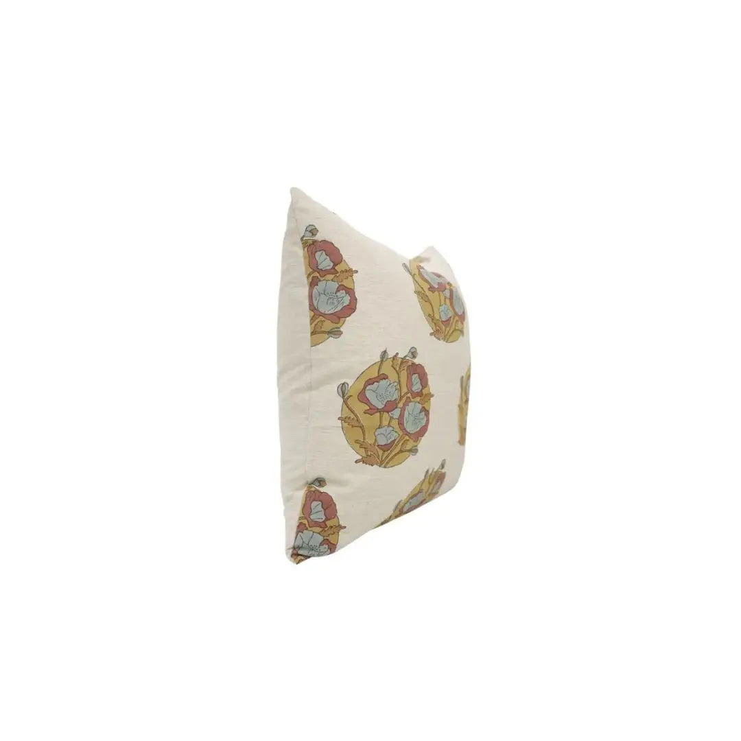 Decorative Block Print Linen Blend Pillow Cover -  Sandhya Pushp