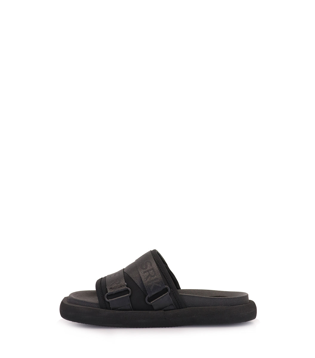 Sporty Eco-Friendly Black Slides Alu
