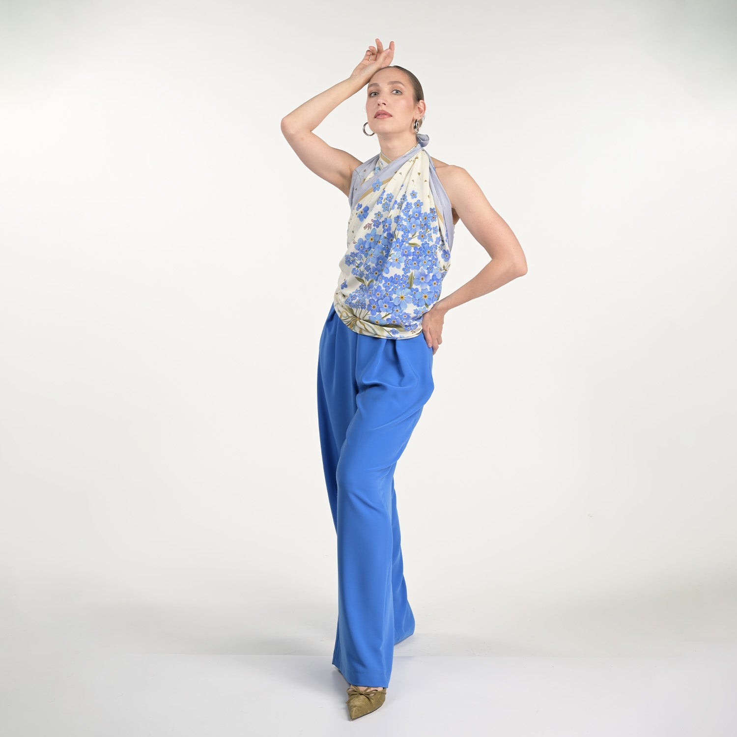 Light Forget Me Not Silk Scarf