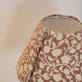 Hand Block Printed  Duck Canvas Cone Lampshade - Saraswati
