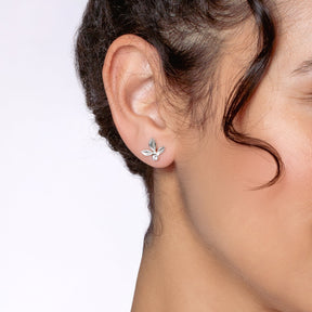 Olive Leaf Stud Earring