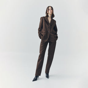JETT SUEDE BROWN TAILORED PANTS
