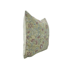 Beautiful Hand Made Block Viscose Linen Cushion Cover - Kundanvan