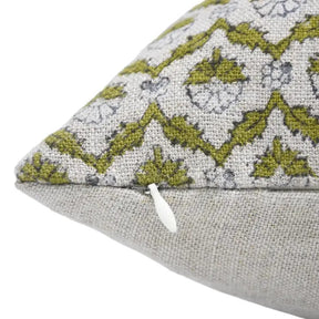 Floral Block Print Thick Linen Room Cushion Cover - Madhuvan