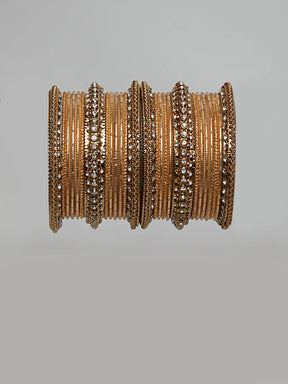 Indian Antique Gold Stone Bangle Set
