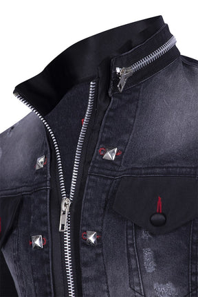 Zippered jean jacket