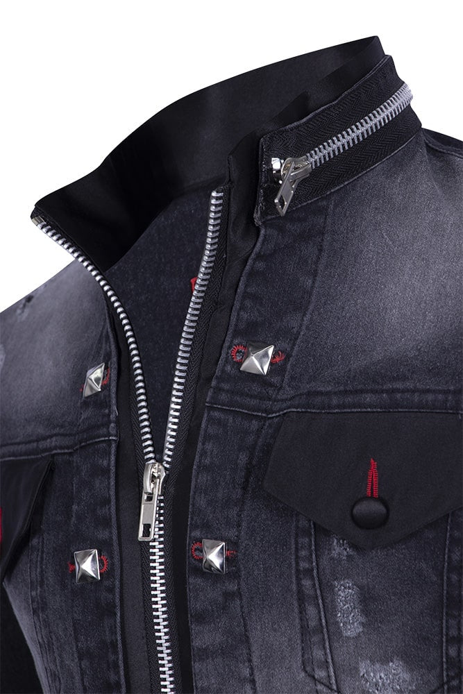 Zippered jean jacket