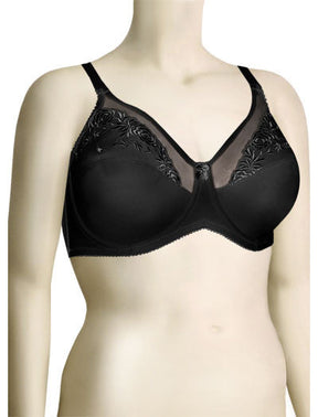 Elila Embroidered Microfiber Underwire Black