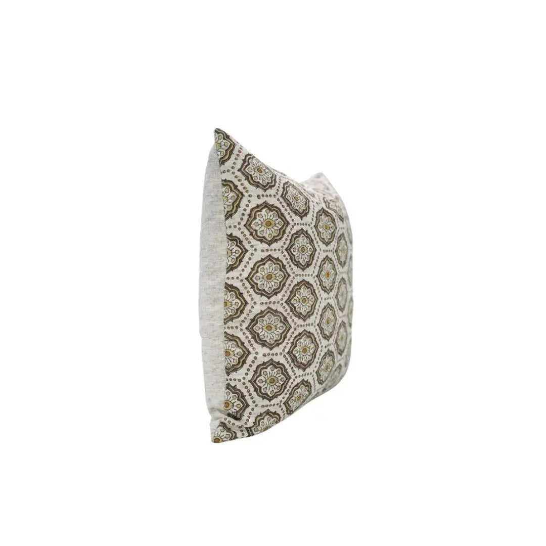 Bohemian Hand Block Desgin Viscose Linen Cushion Cover - Charkha