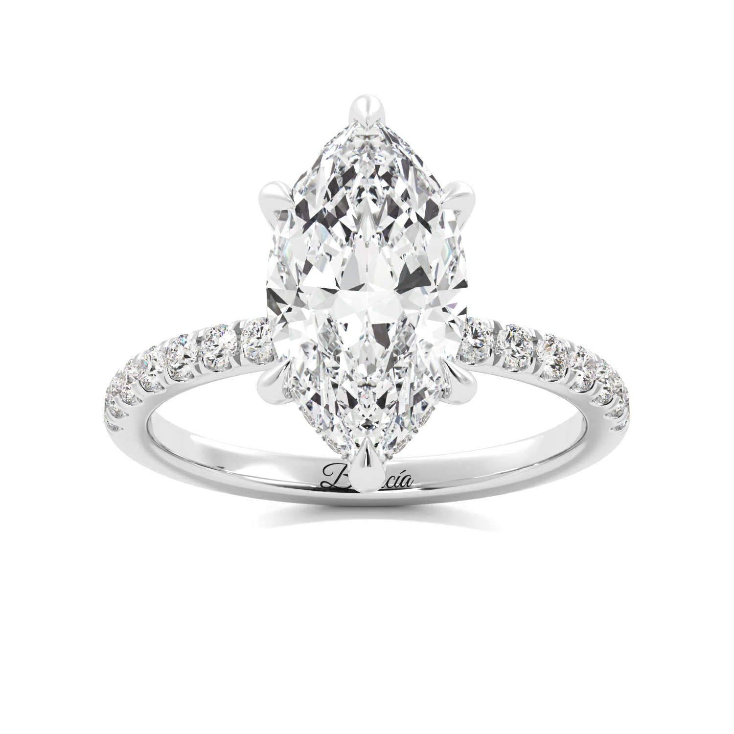 Marquise Diamond Hidden Halo Engagement Ring