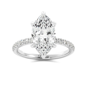 Marquise Diamond Hidden Halo Engagement Ring