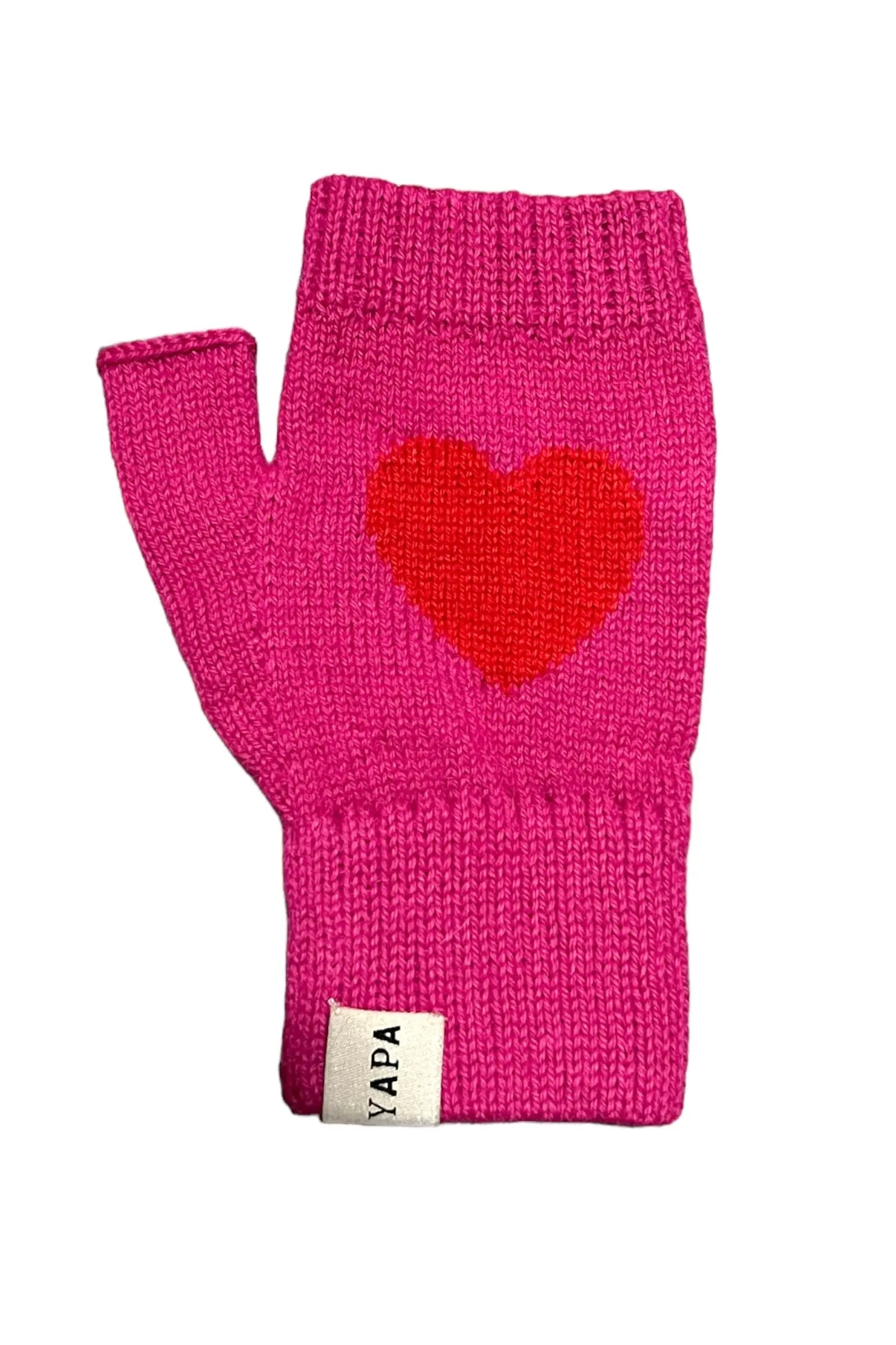 Heart Mittens Hot Pink