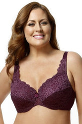 Elila Stretch Lace Underwire Plum