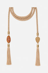 Silk Tassel Belt with jade