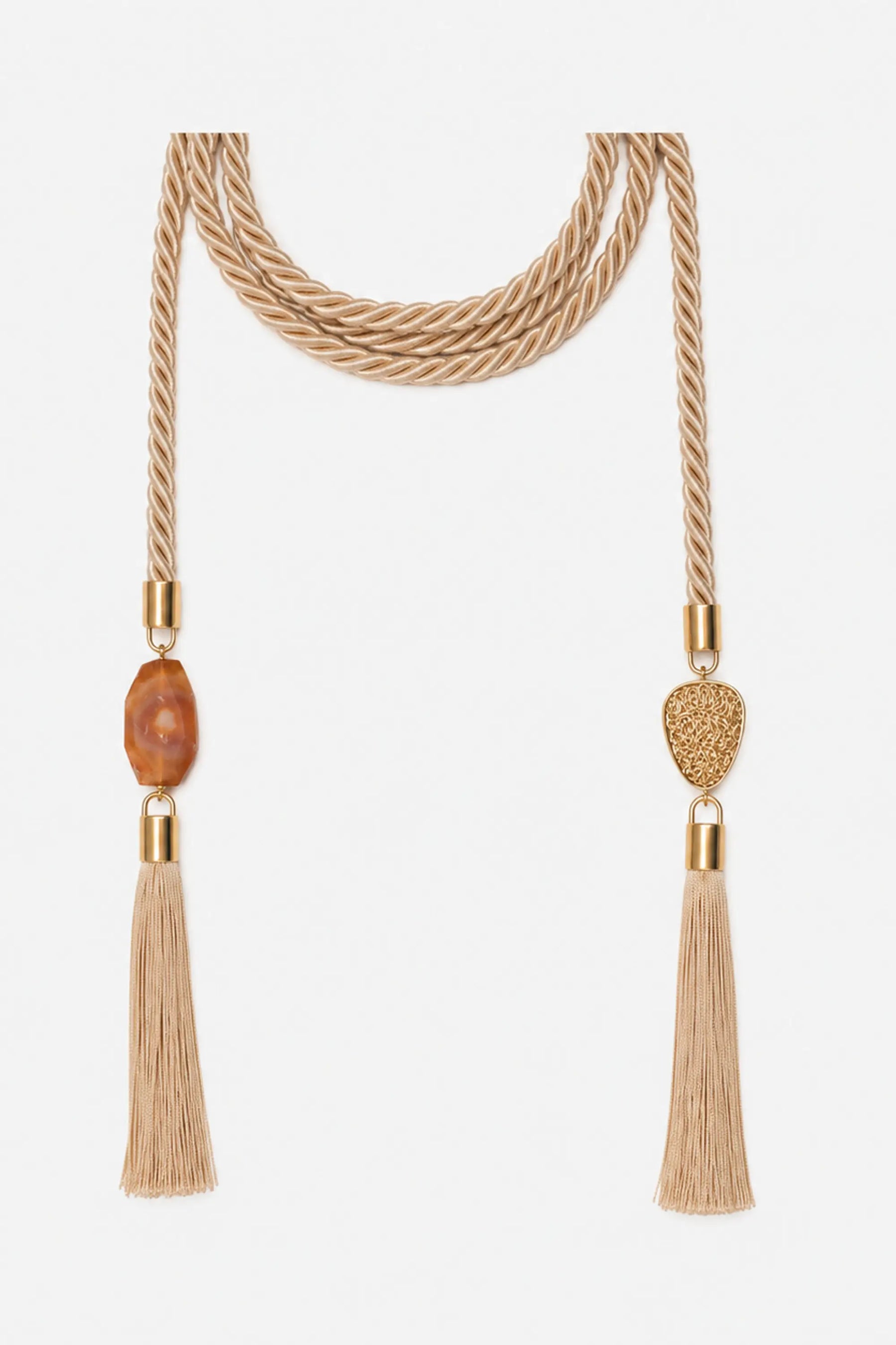 Silk Tassel Belt with jade